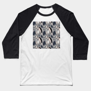 Snowy Penguins - Gray Baseball T-Shirt